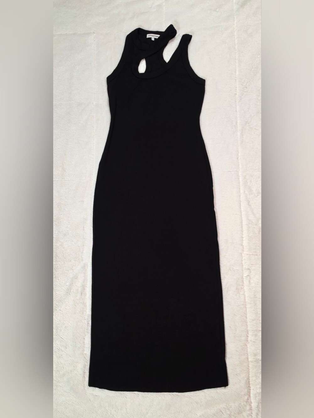 Cotton Citizen Black Ribbed Sleeveless Maxi with Keyhole Neck(BCTZ2-05)